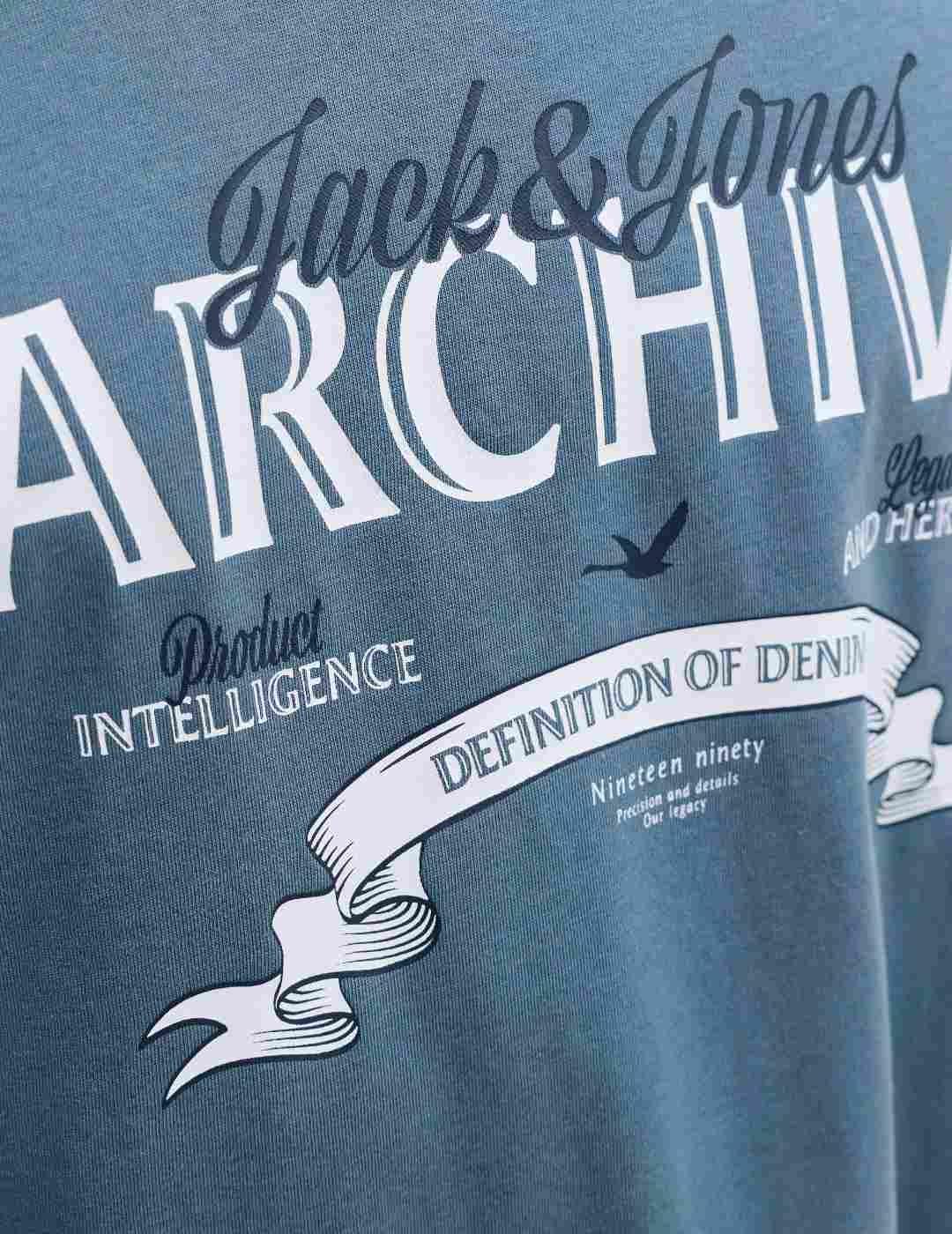 Camiseta Jack & Jones Dover corte regular azul de hombre