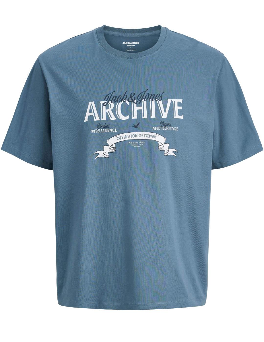 Camiseta Jack & Jones Dover corte regular azul de hombre