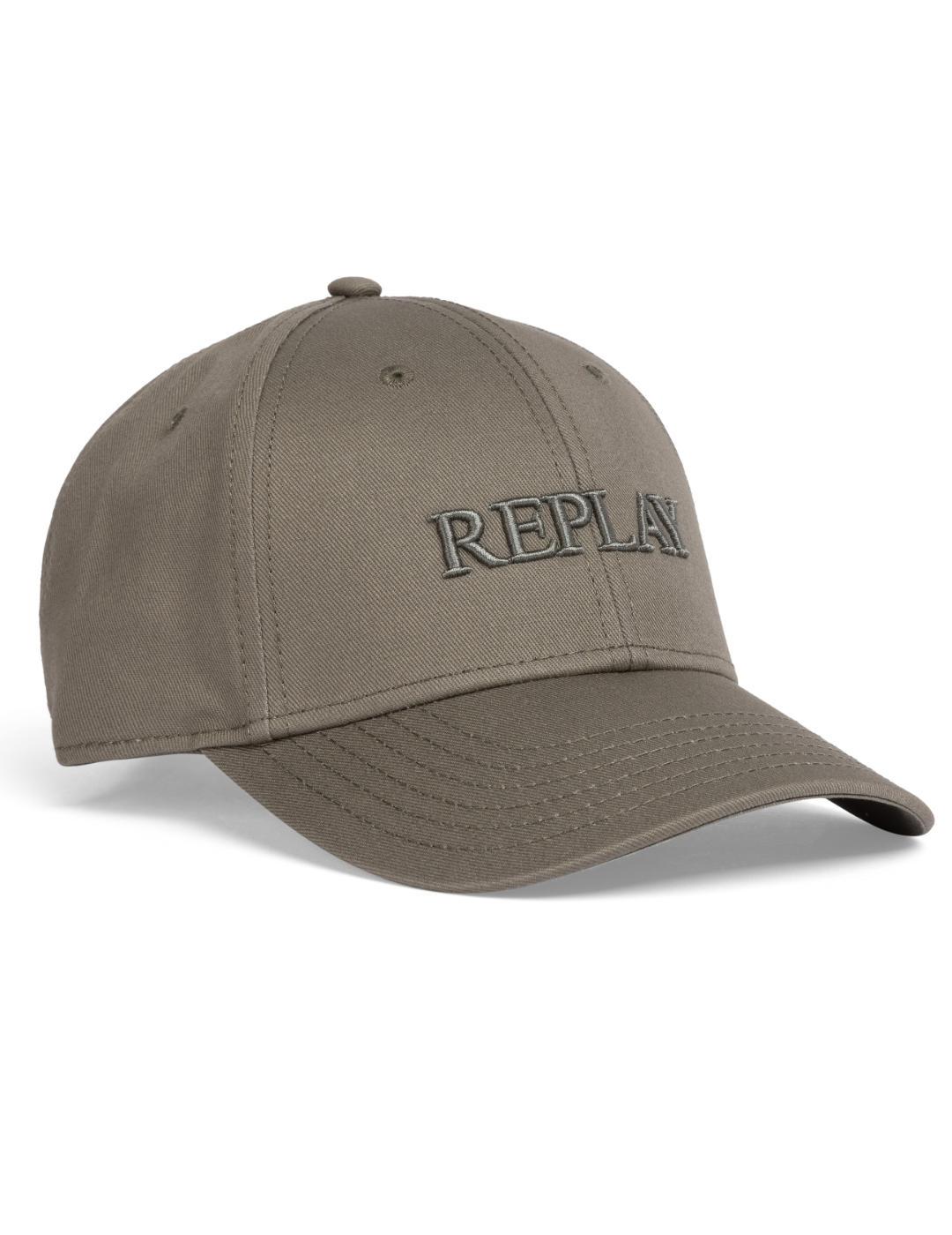 Gorra Replay logo bordado a tono verde militar Unisex
