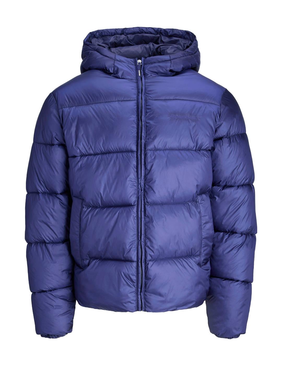 Plumas Jack&Jones acolchado con capucha azul de hombre