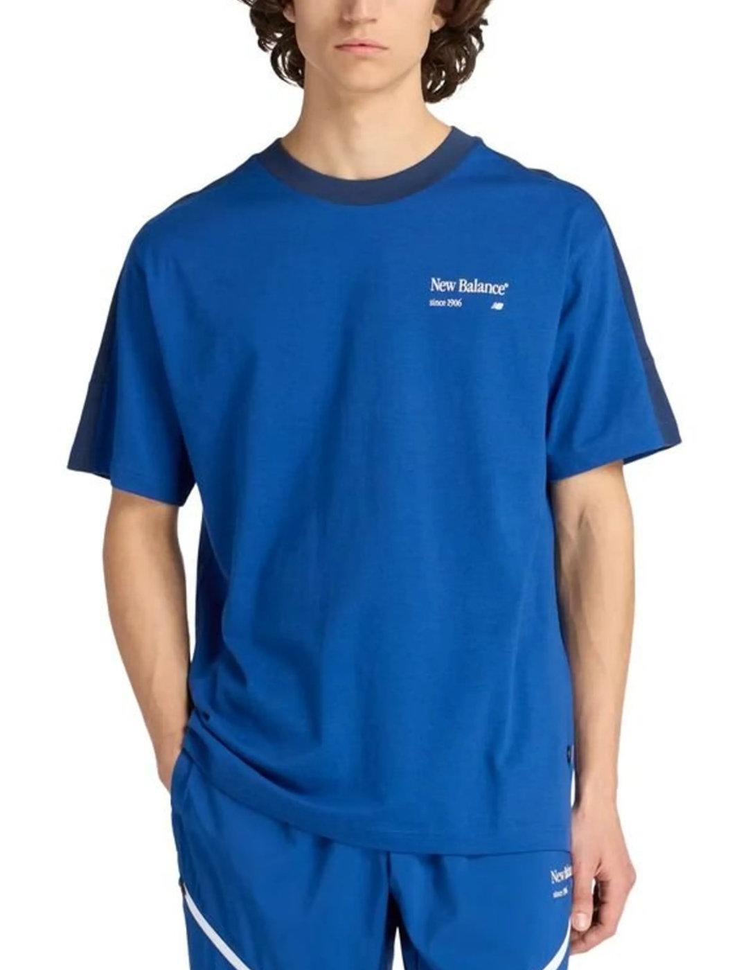 Camiseta New Balance azul klein manga corta para hombre