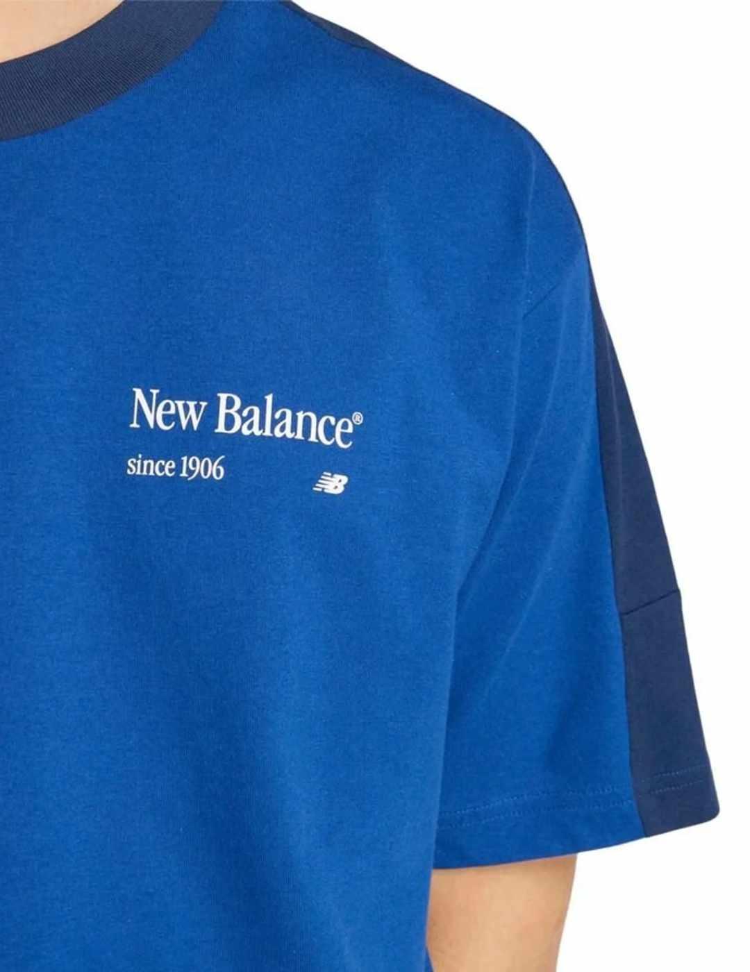 Camiseta New Balance azul klein manga corta para hombre