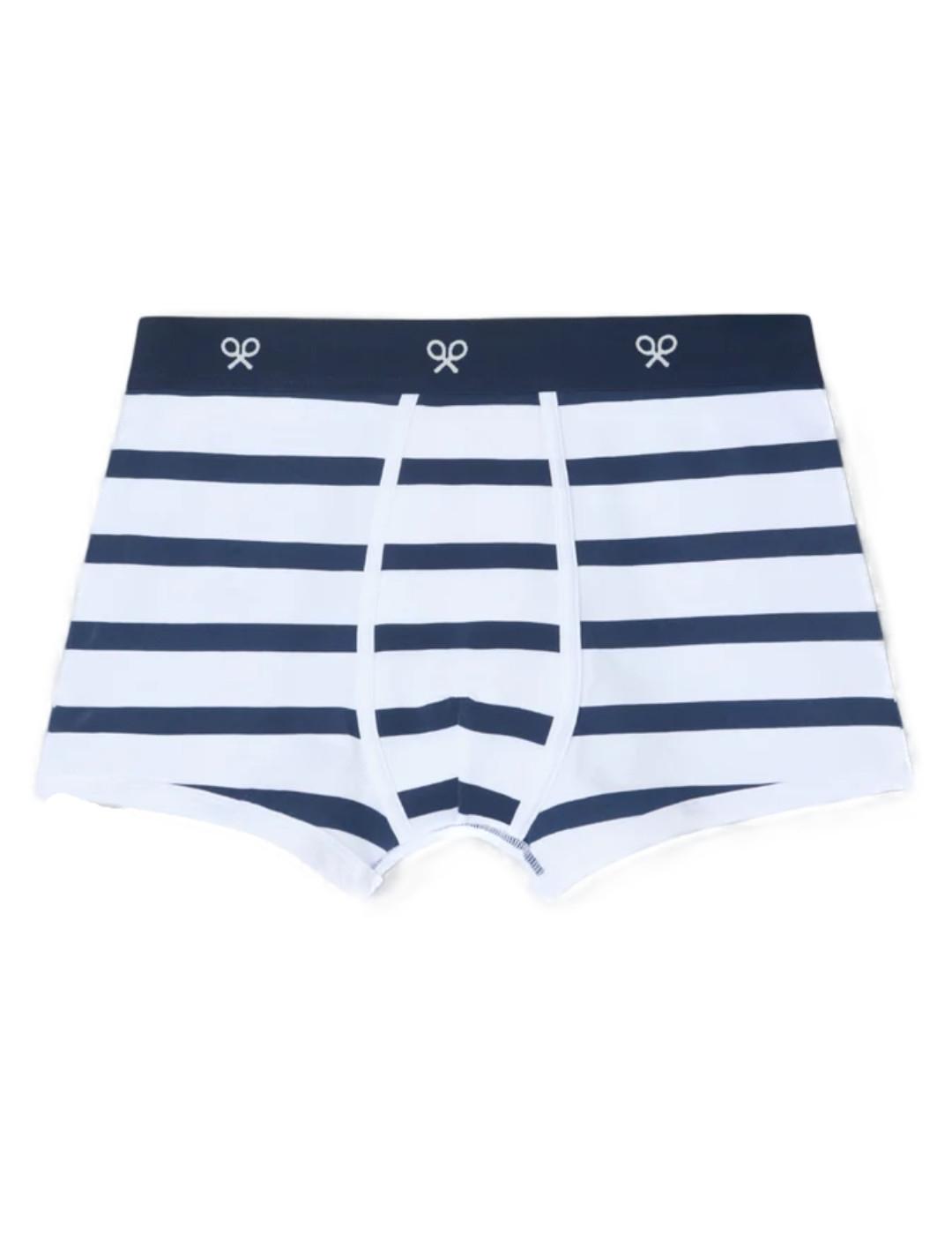 Boxer Silbon rayas blanco y marino para hombre