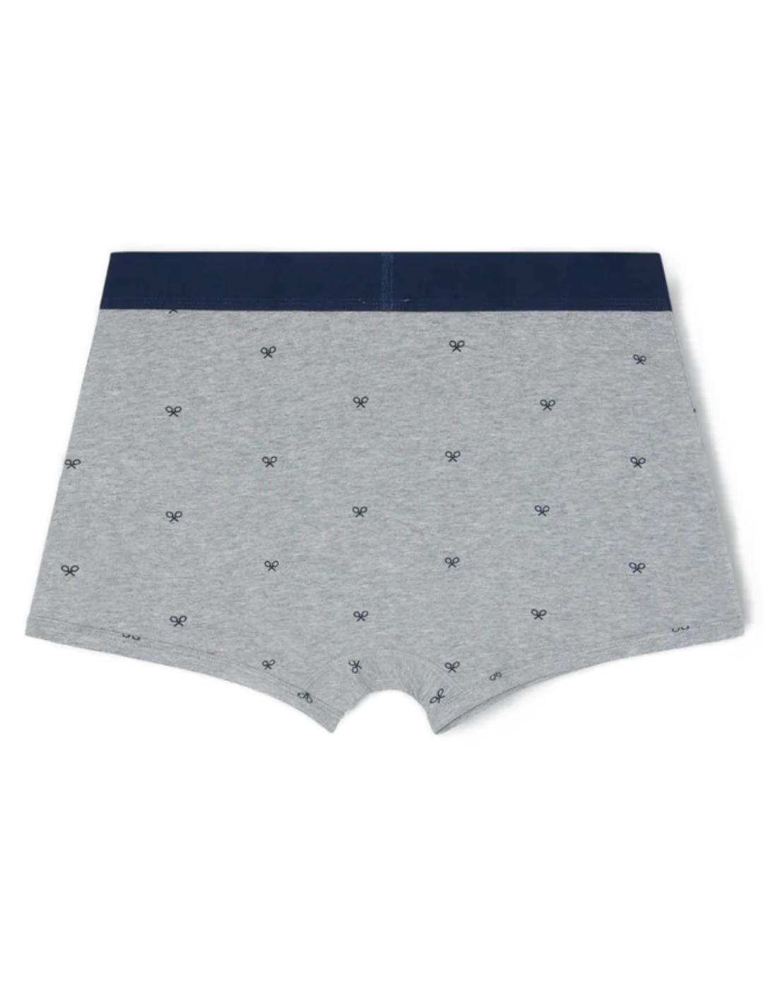 Bóxer Silbon gris raquetas azul de hombre