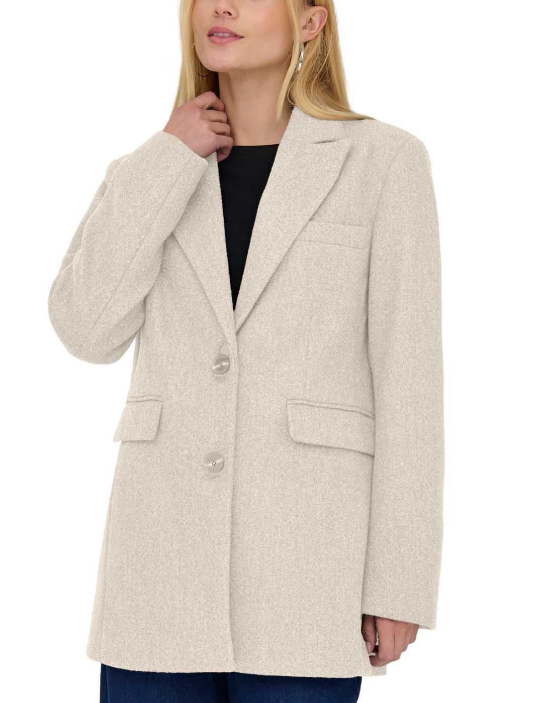Abrigo Only Blake beige paño afieltrado para mujer