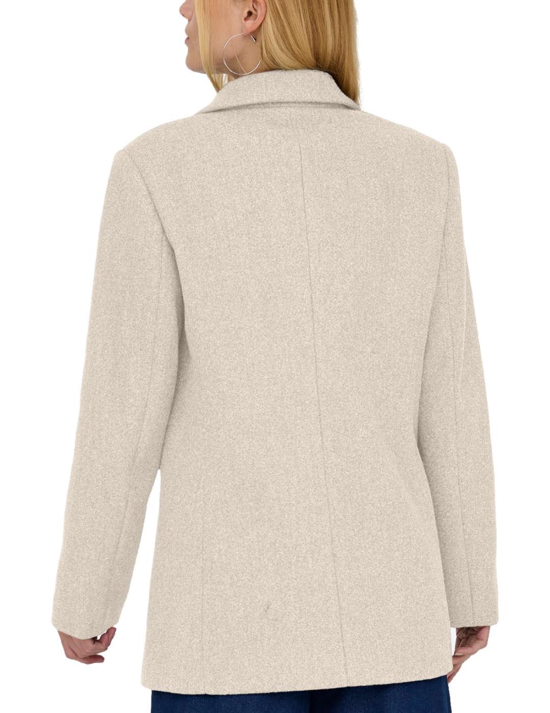 Abrigo Only Blake beige paño afieltrado para mujer