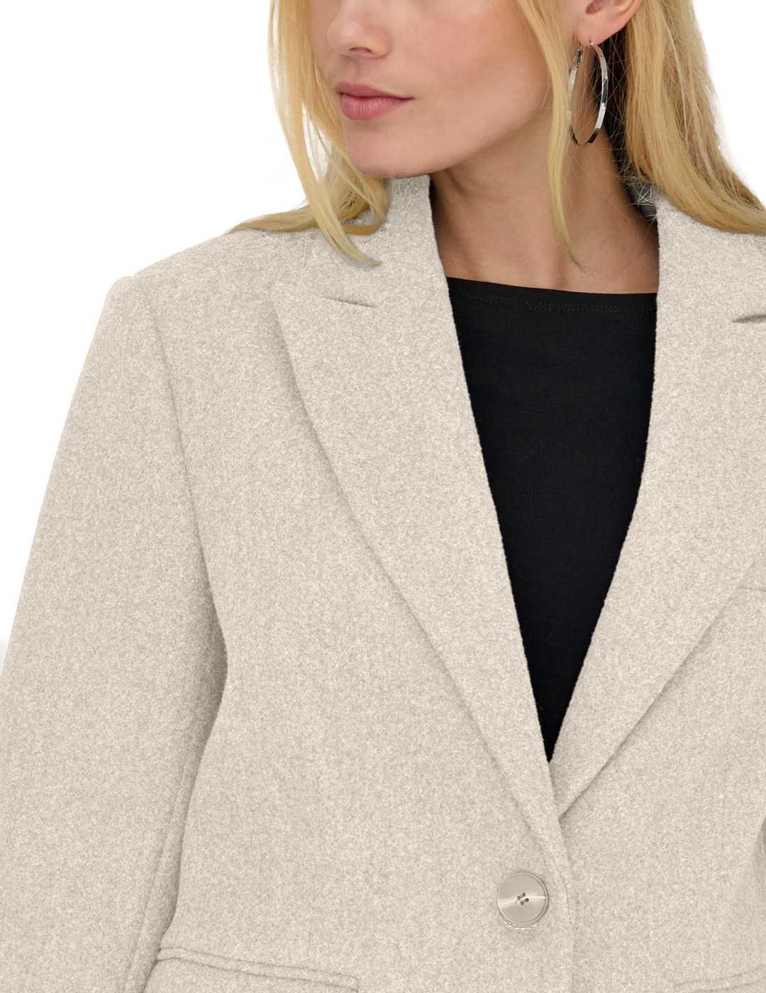 Abrigo Only Blake beige paño afieltrado para mujer