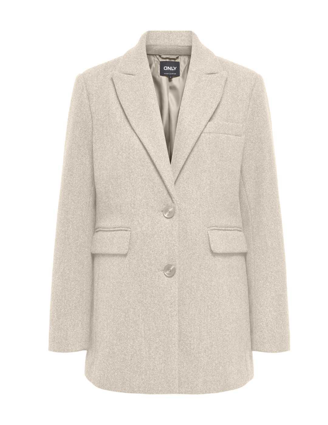 Abrigo Only Blake beige paño afieltrado para mujer