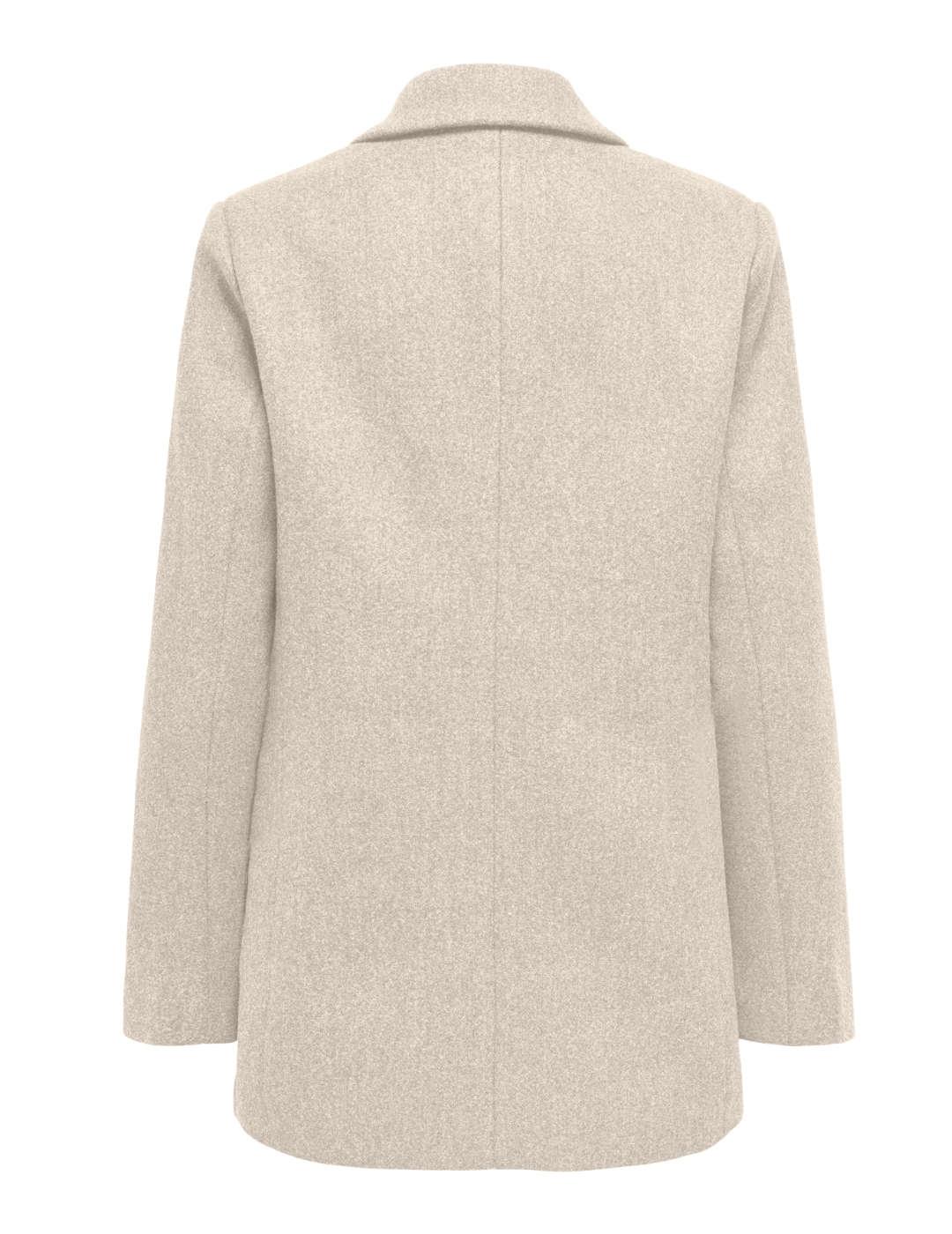 Abrigo Only Blake beige paño afieltrado para mujer