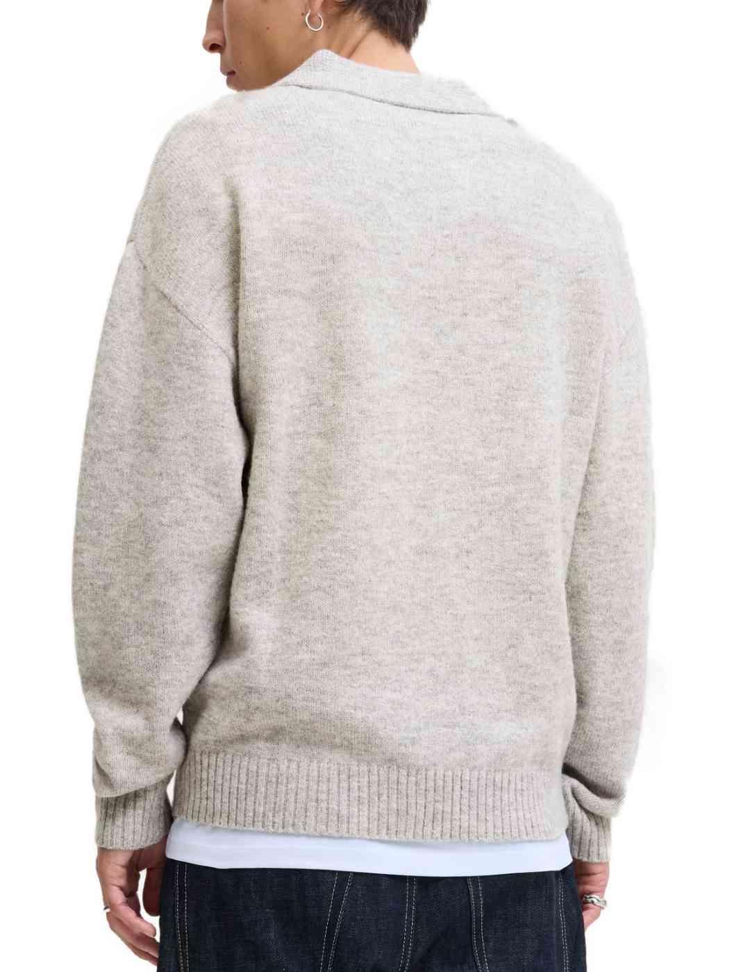 Jersey Jack&Jones Soho gris punto grueso de hombre