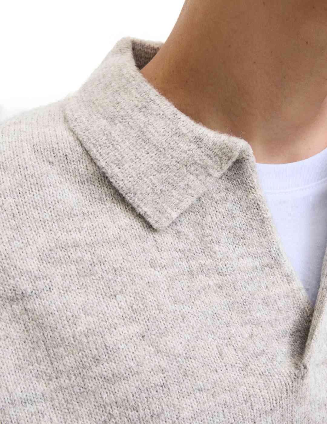 Jersey Jack&Jones Soho gris punto grueso de hombre