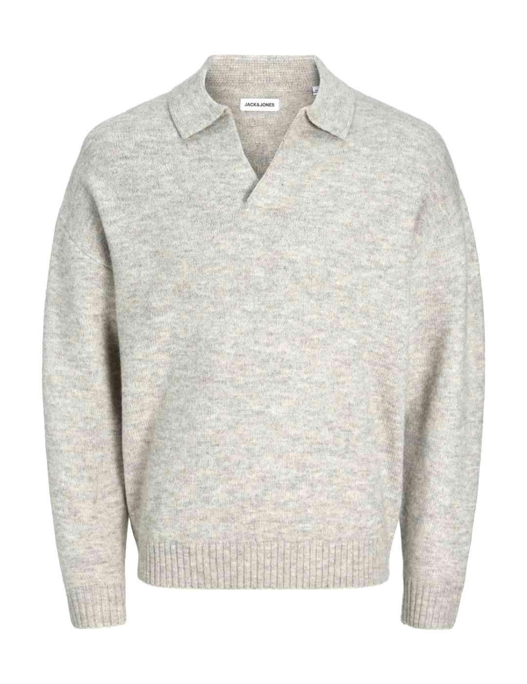 Jersey Jack&Jones Soho gris punto grueso de hombre