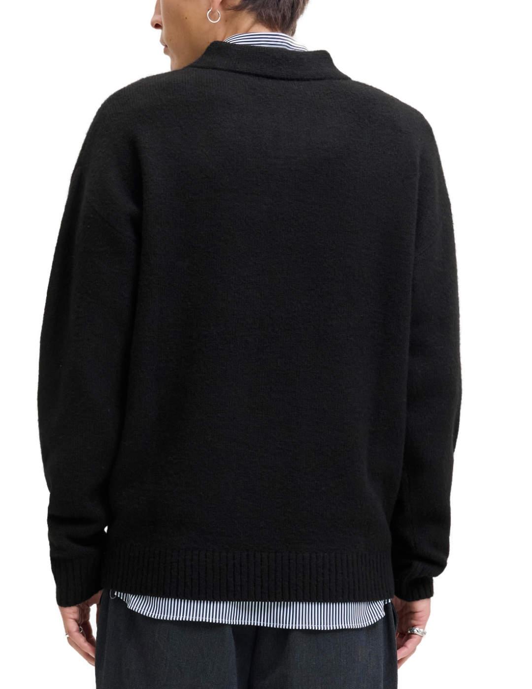 Jersey Jack&Jones Soho negro punto grueso de hombre
