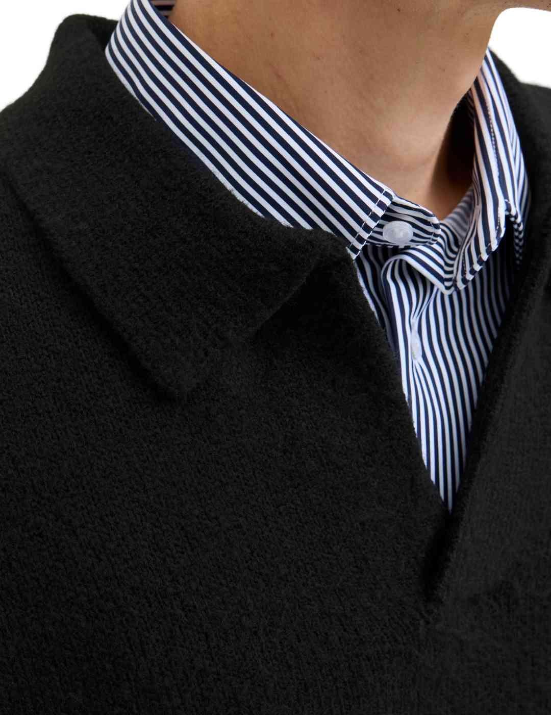 Jersey Jack&Jones Soho negro punto grueso de hombre