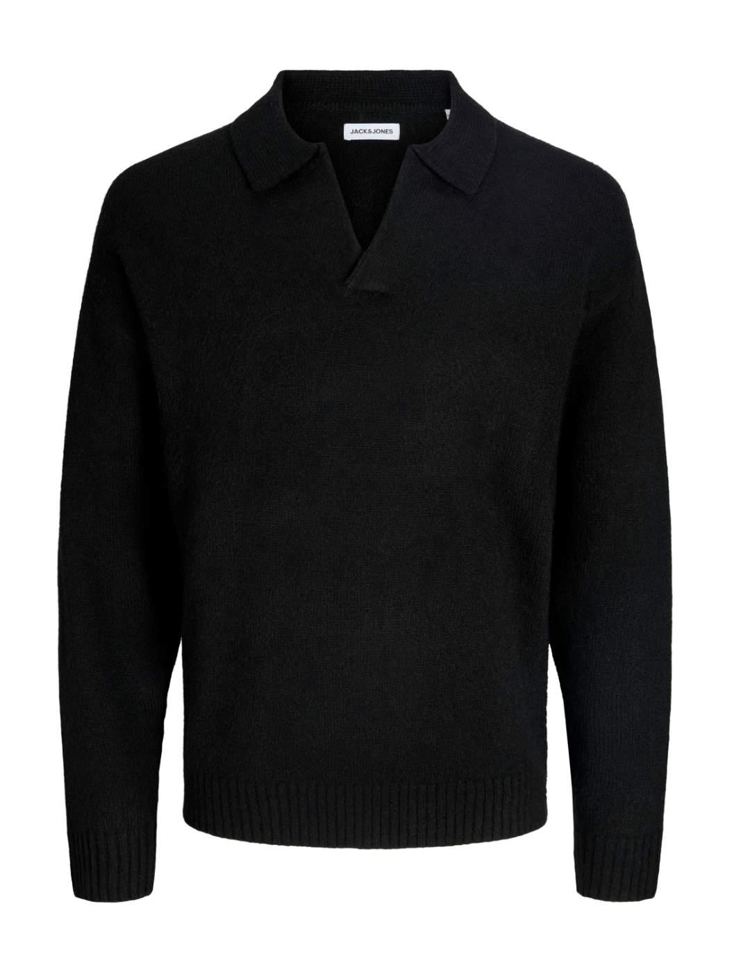 Jersey Jack&Jones Soho negro punto grueso de hombre