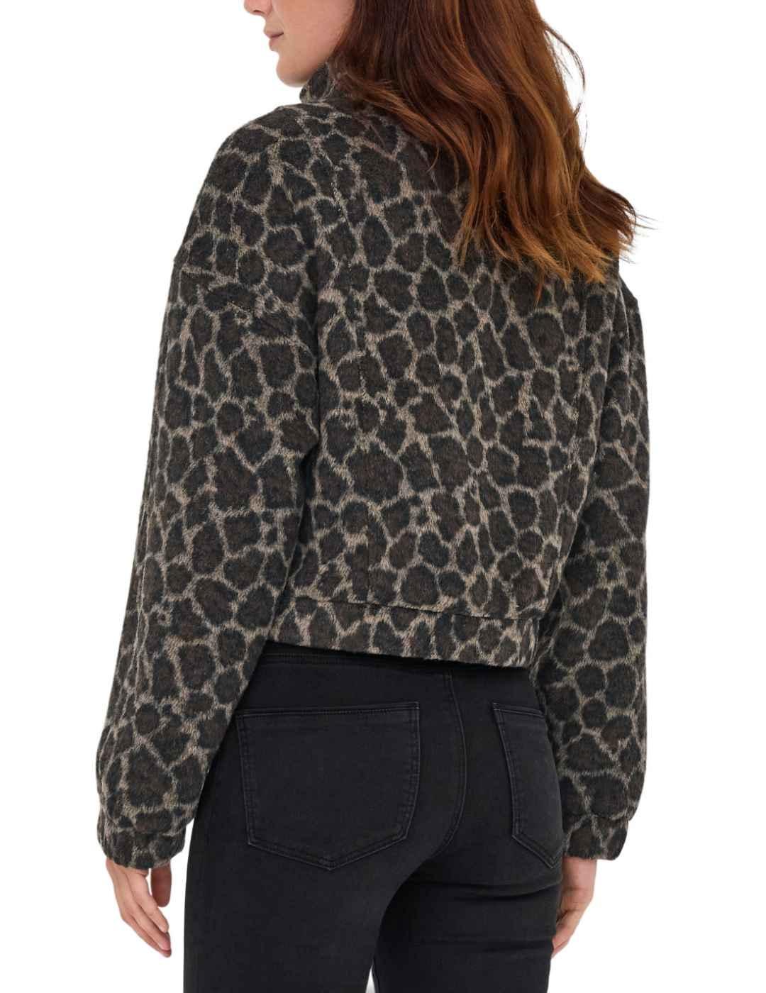 Chaqueta Only Emilia marrón estampado print leopardo mujer
