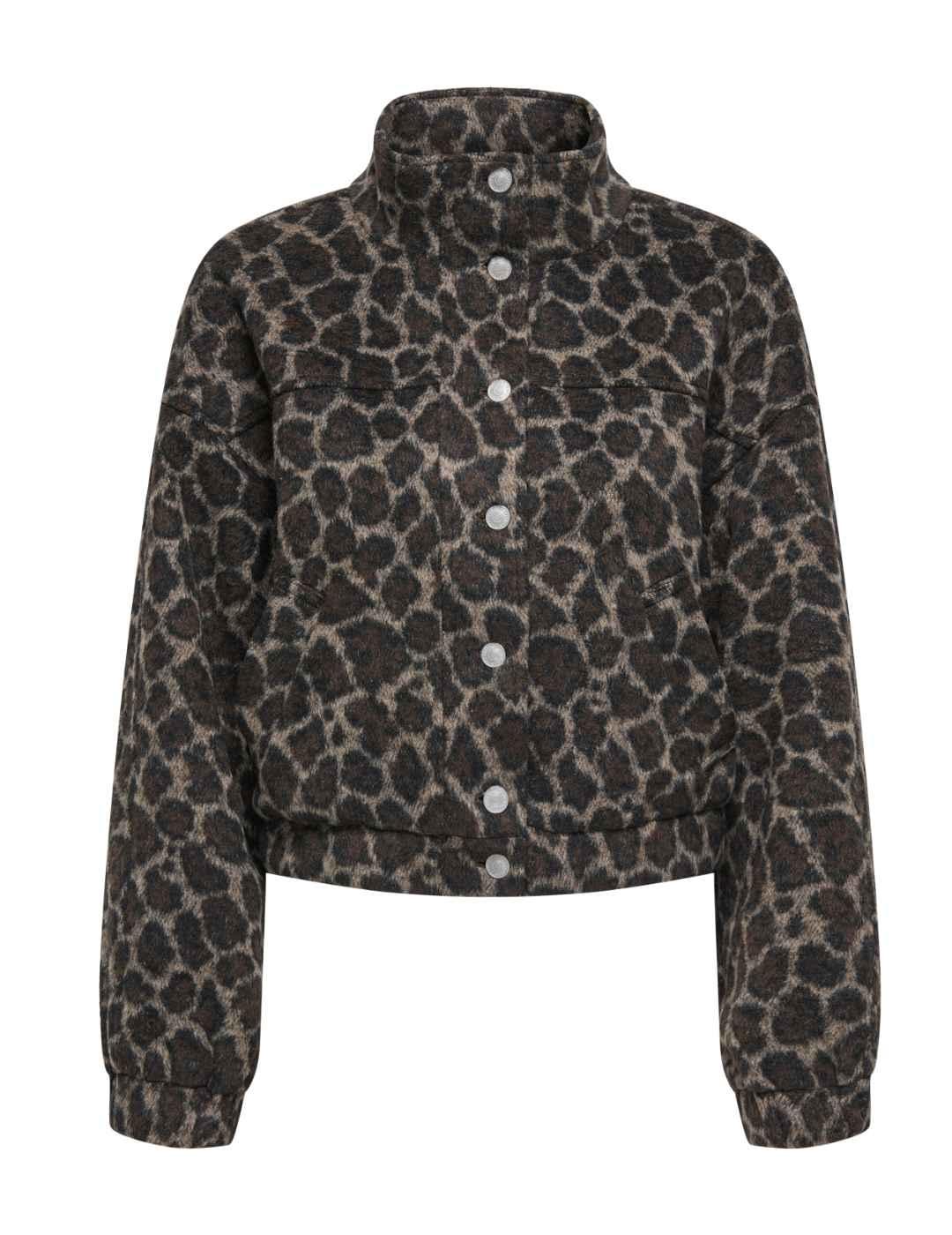 Chaqueta Only Emilia marrón estampado print leopardo mujer