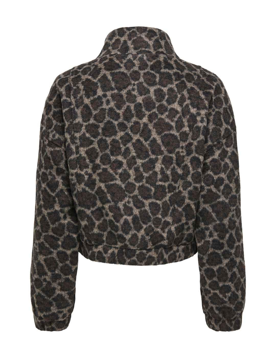 Chaqueta Only Emilia marrón estampado print leopardo mujer