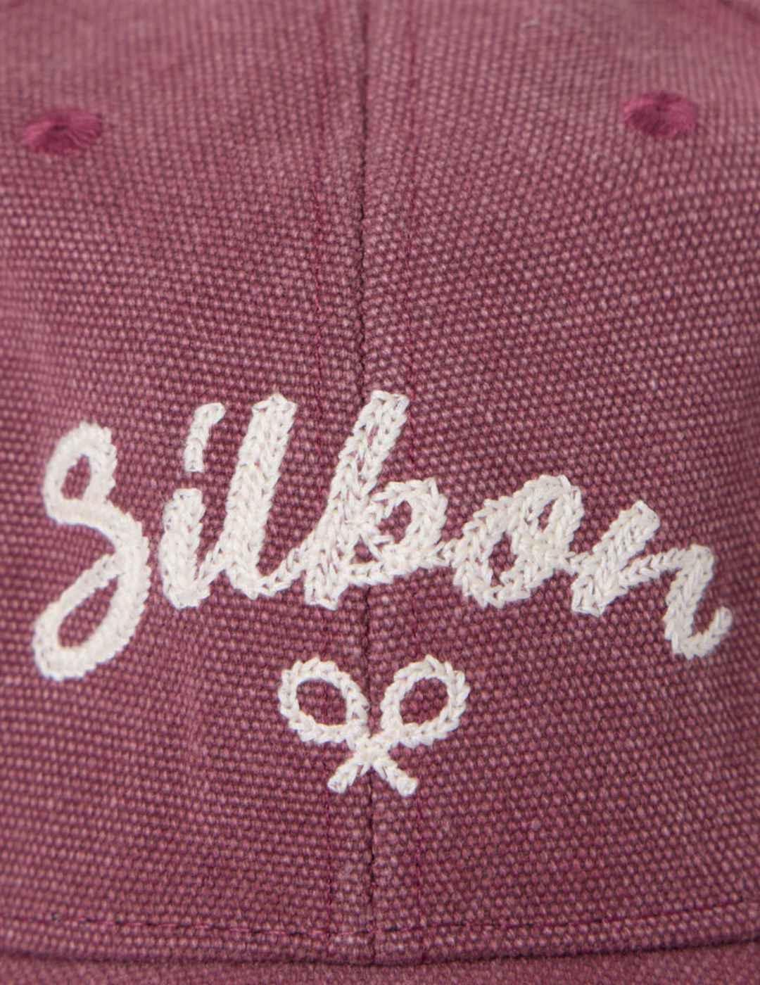 Gorra Silbon desgastada burdeos logo blanco unisex