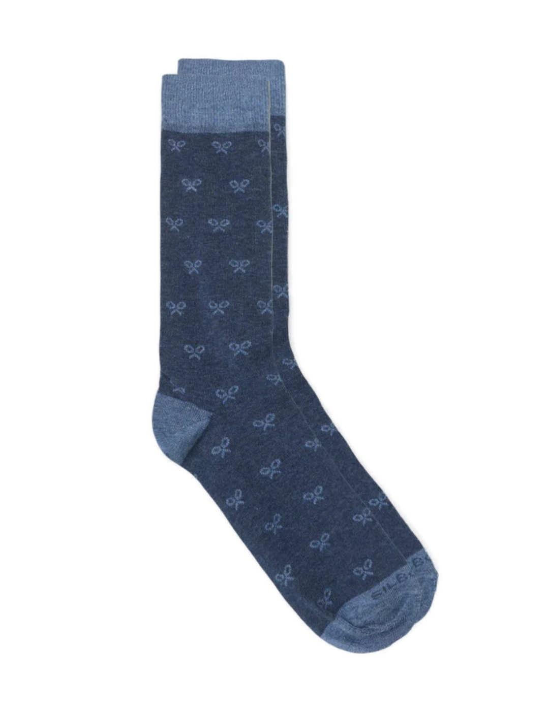 Calcetines Silbon multiraquetas azul marino para hombre
