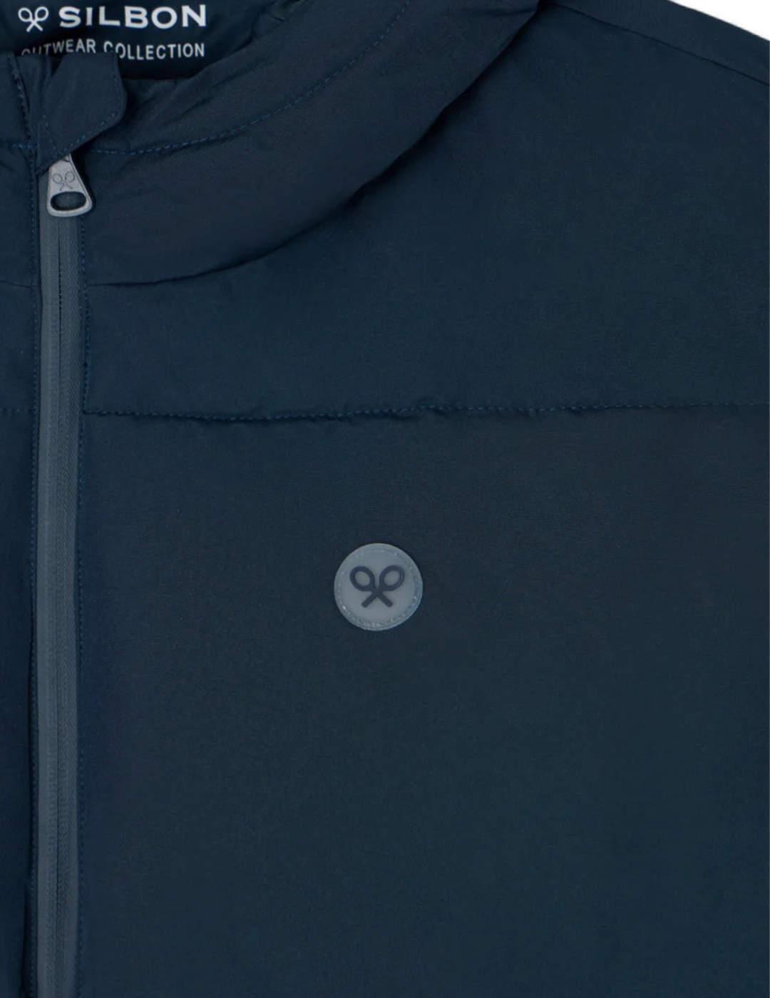 Abrigo Silbon técnico warm marino con capucha para hombre