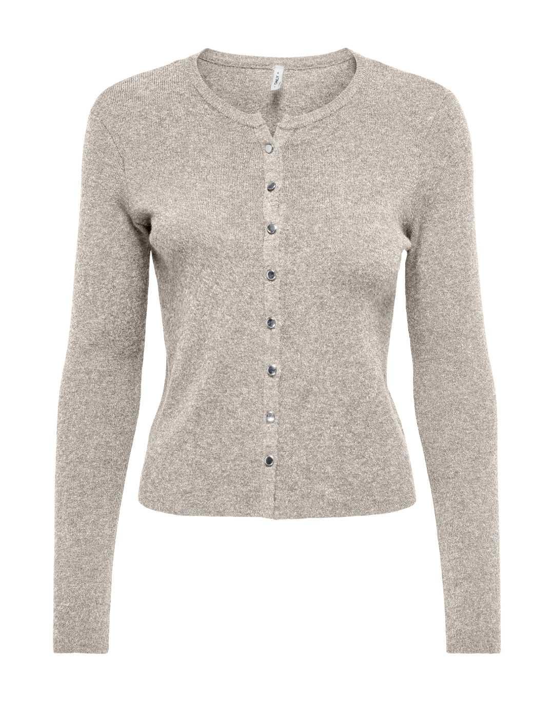 Cárdigan Only Billie beige manga larga de punto para mujer