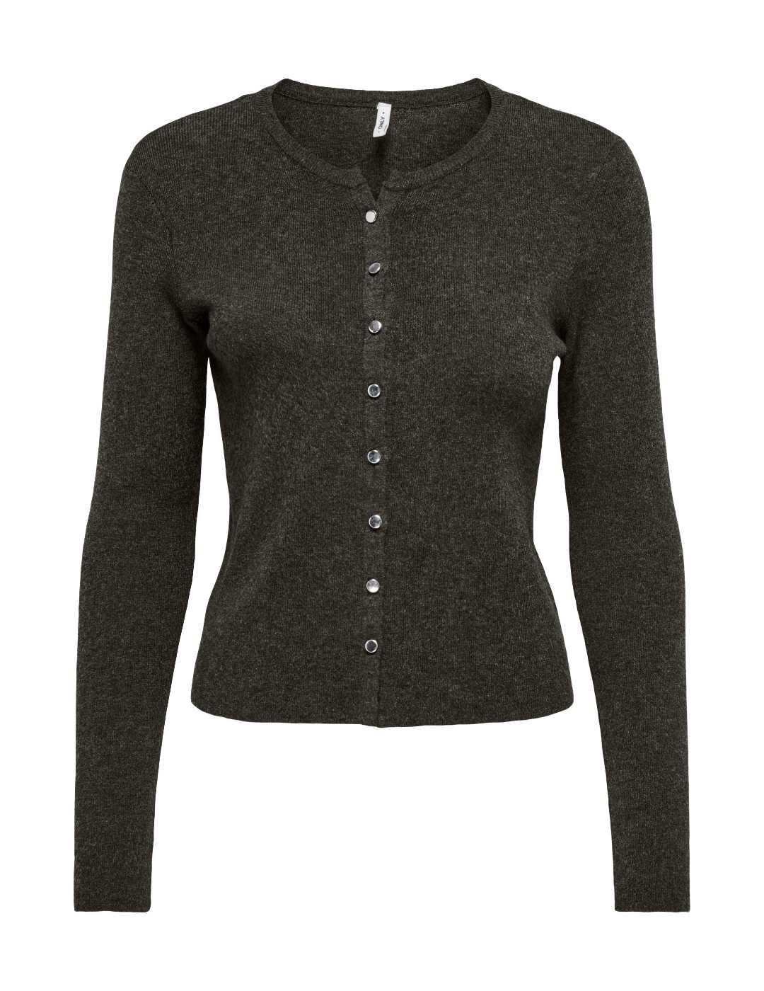 Cárdigan Only Billie marrón manga larga de punto para mujer