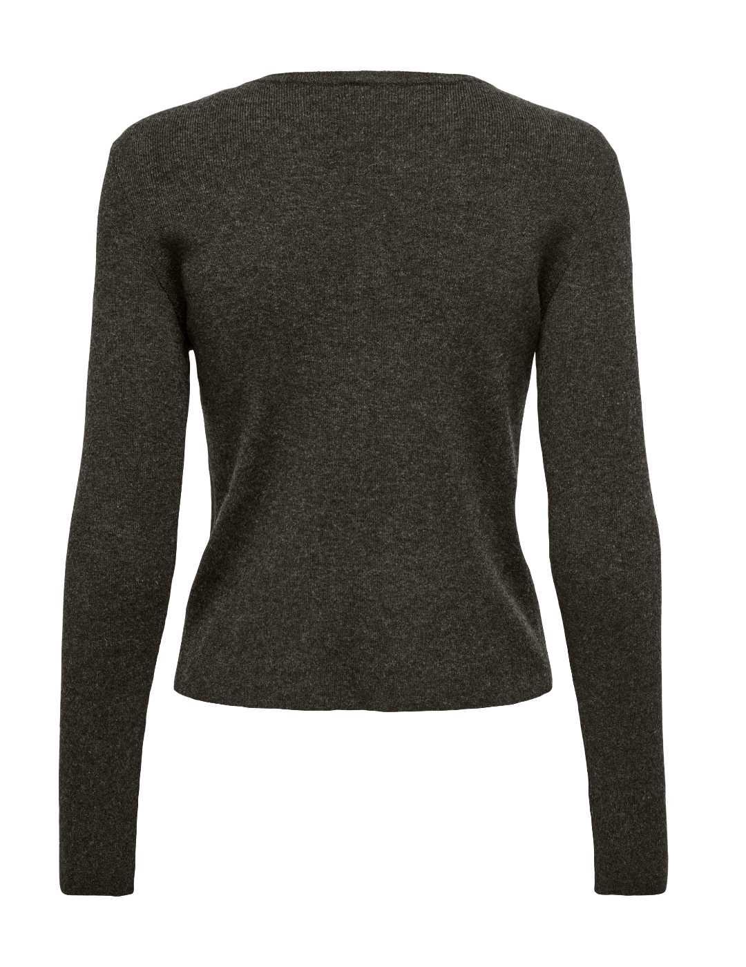 Cárdigan Only Billie marrón manga larga de punto para mujer