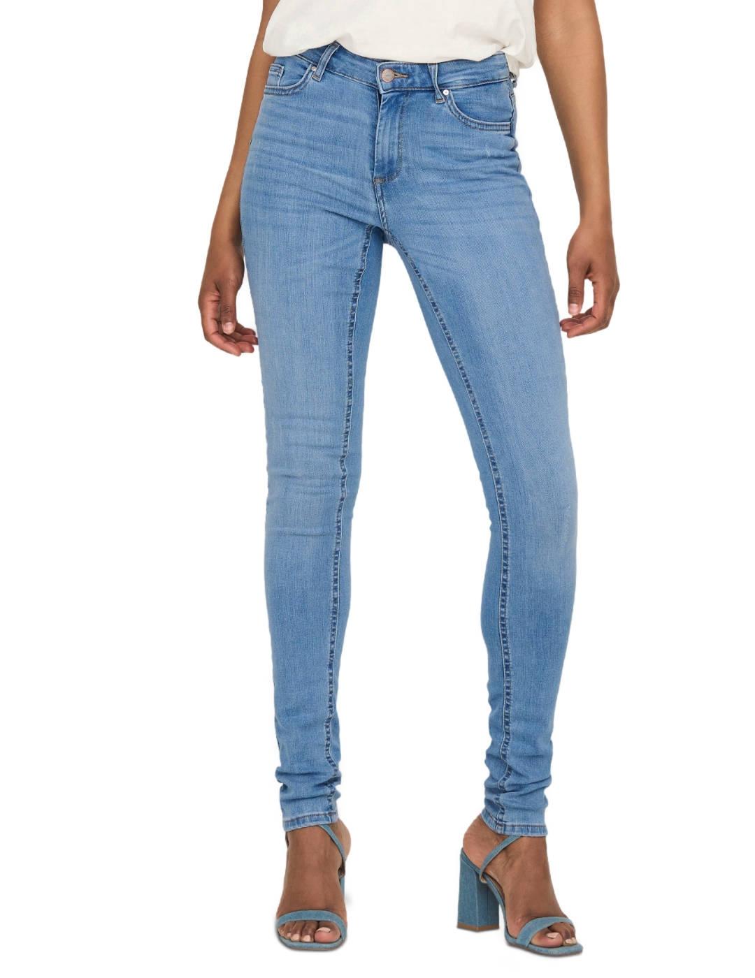 Vaquero Only Blush skinny  cintura media azul claro de mujer
