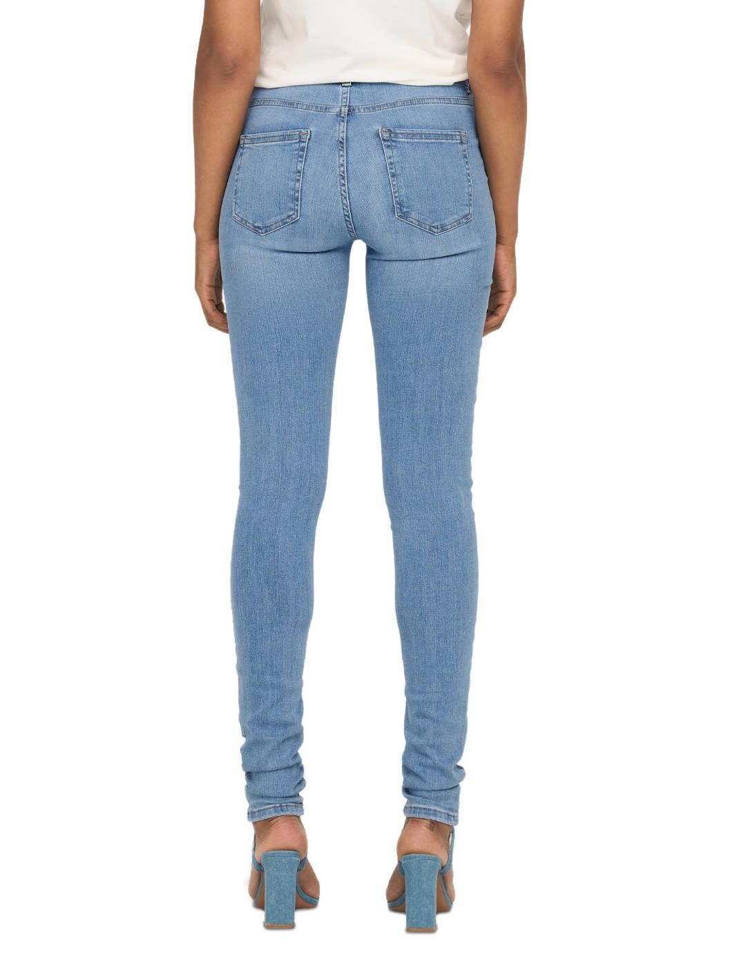 Vaquero Only Blush skinny  cintura media azul claro de mujer