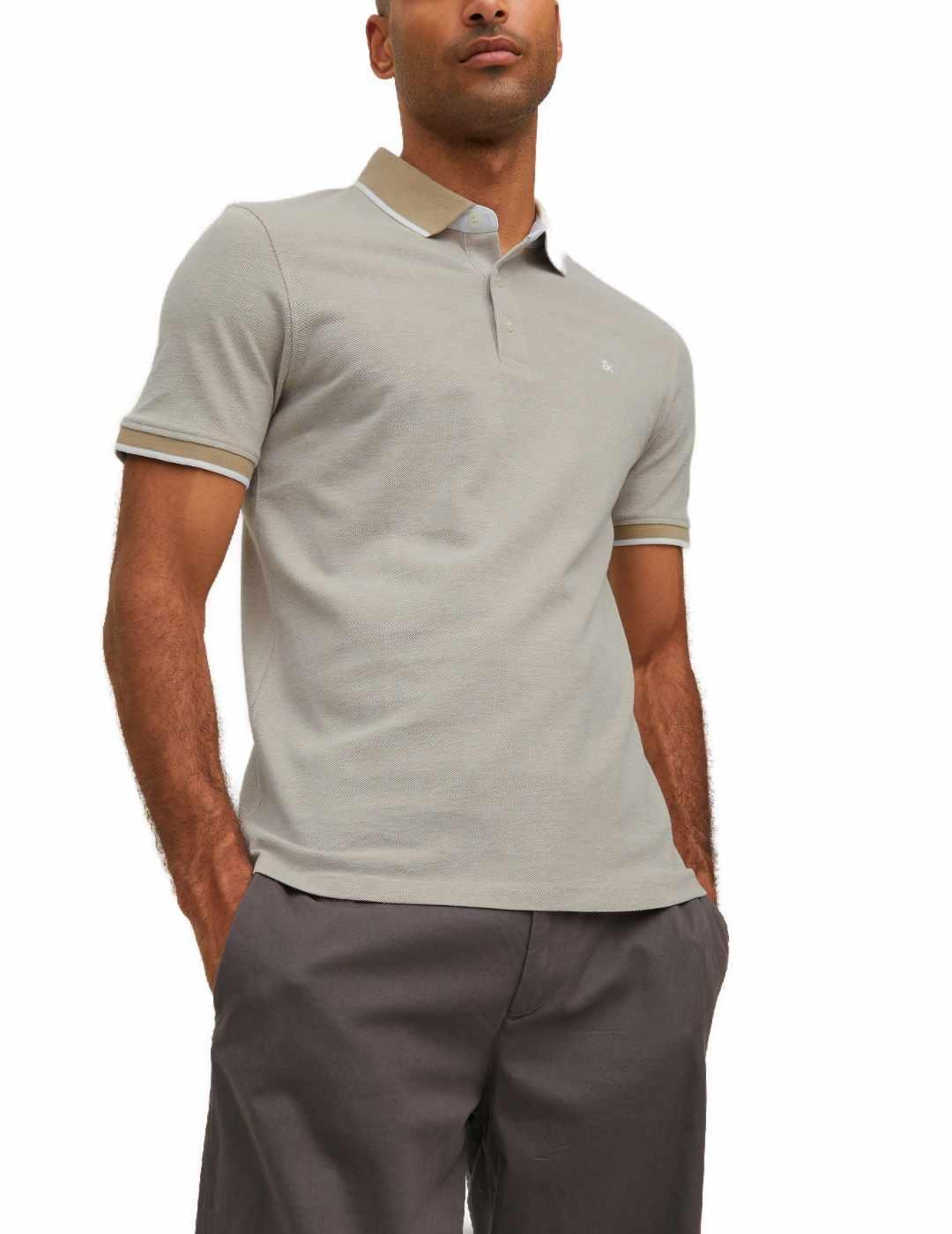 Polo Jack & Jones Paulos slim fit beige para hombre