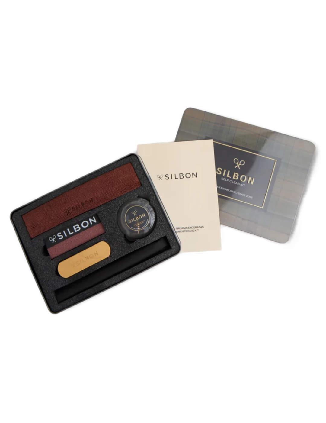 Kit Silbon limpieza de abrigo encerado gris azul de hombre