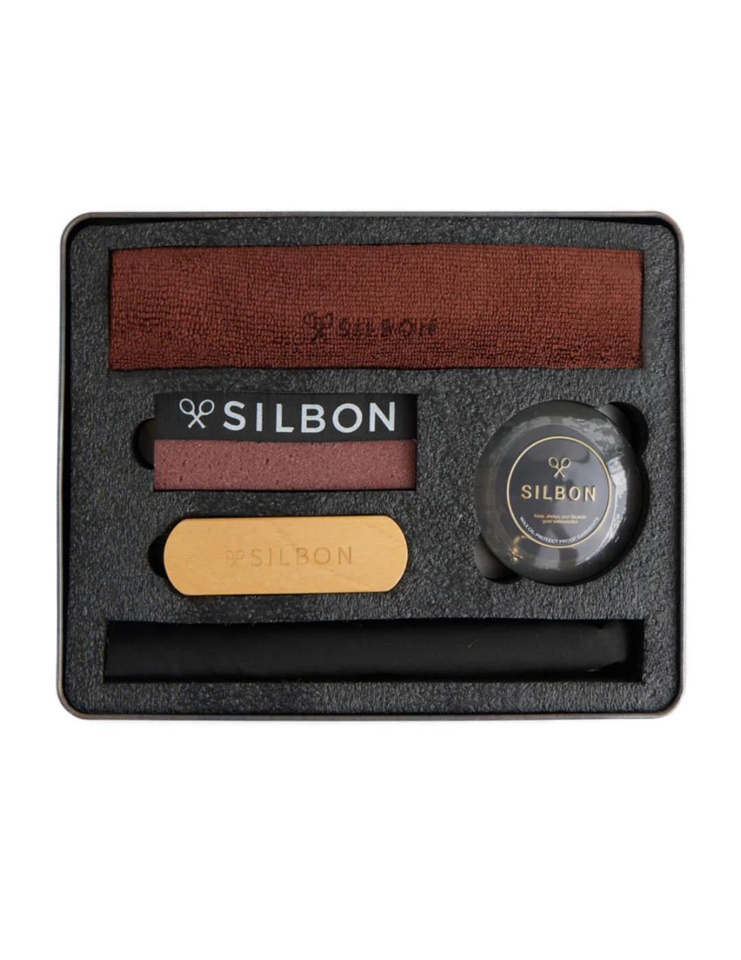 Kit Silbon limpieza de abrigo encerado gris azul de hombre