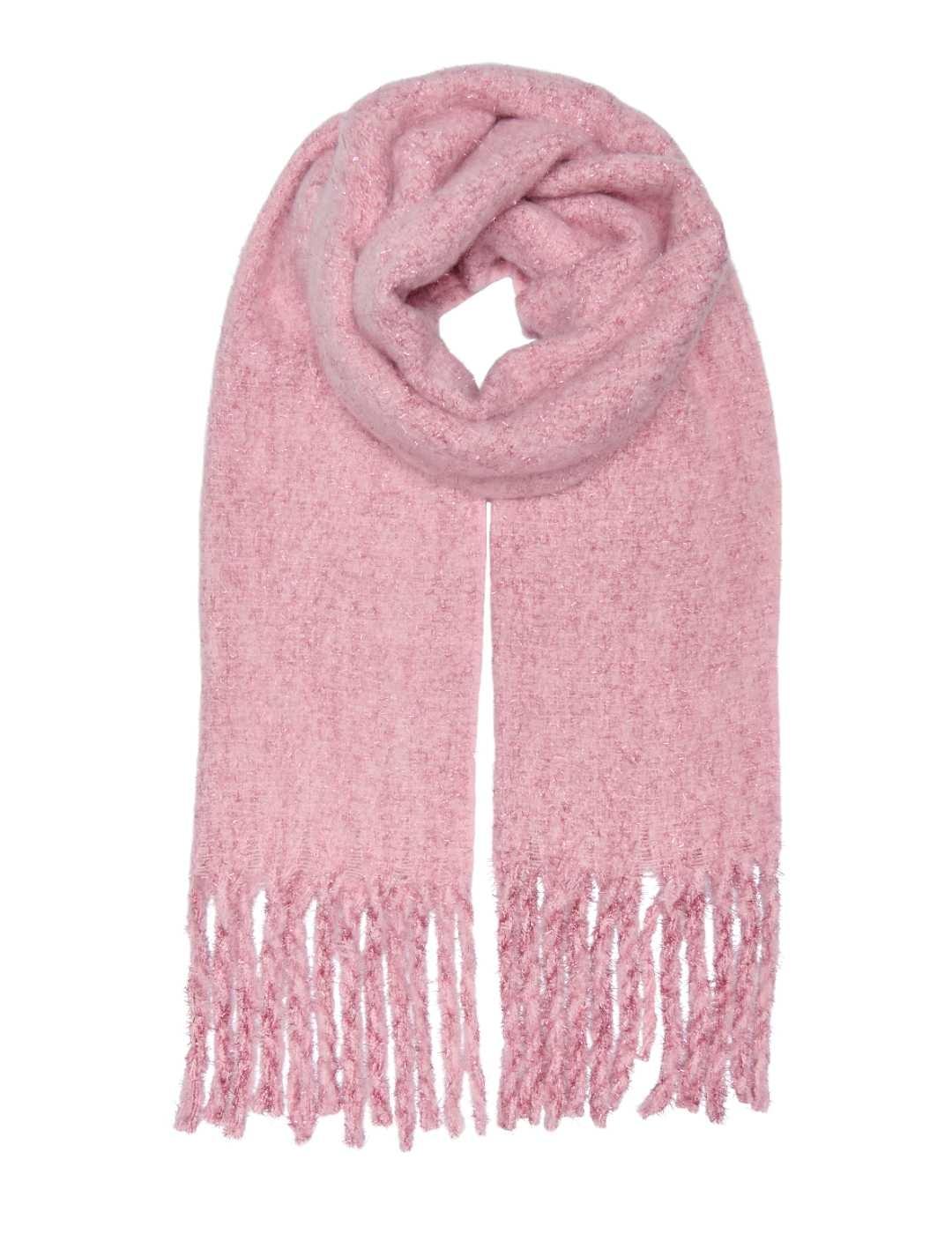 Bufanda Only Zana rosa detalle glitter para mujer