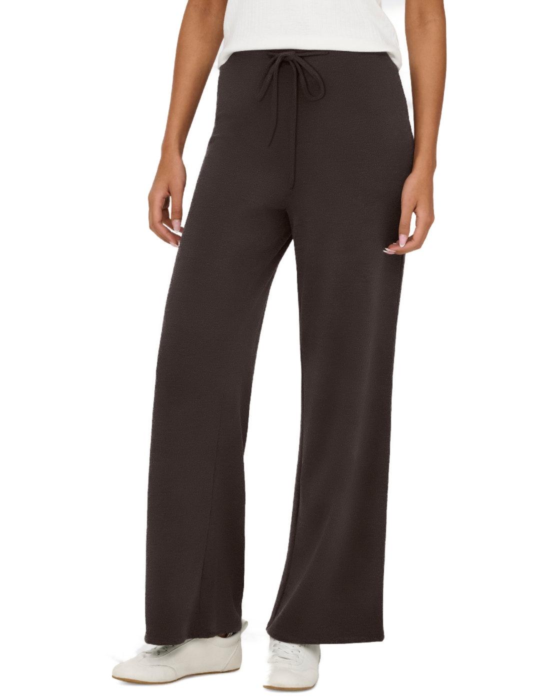 Pantalón Only Kaya marrón punto acampanado de mujer