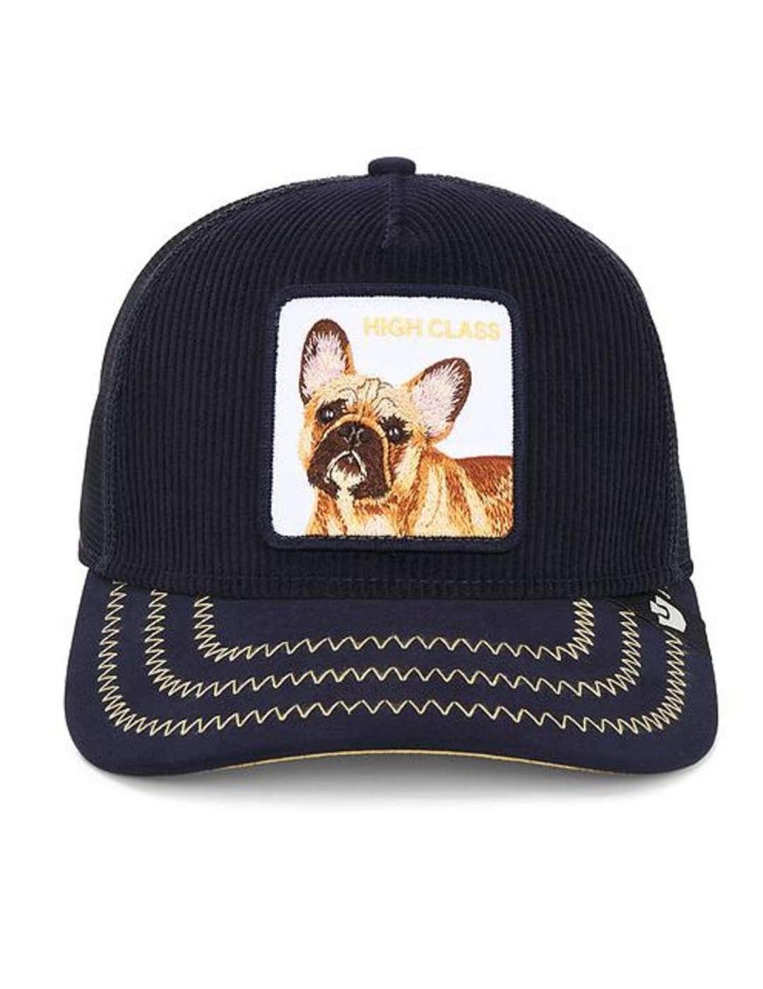 Gorra Goorin Bros High Class azul perro detalle pana unisex