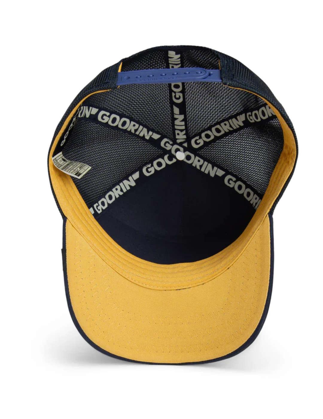 Gorra Goorin Bros High Class azul perro detalle pana unisex