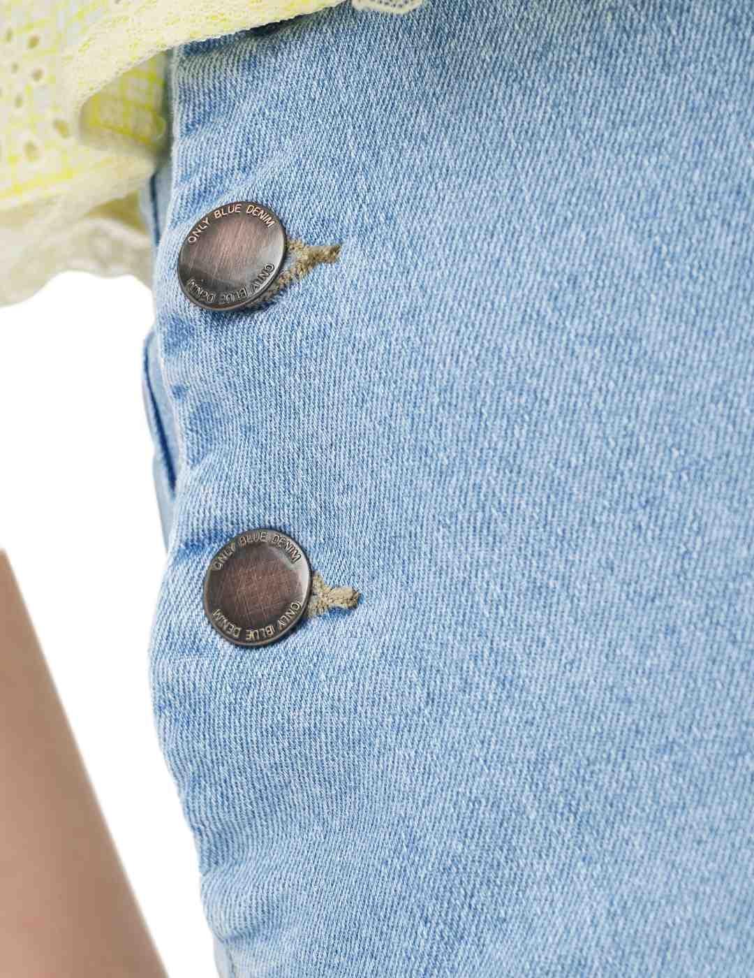 Falda vaquera Only Hush azul claro botones entubada de mujer