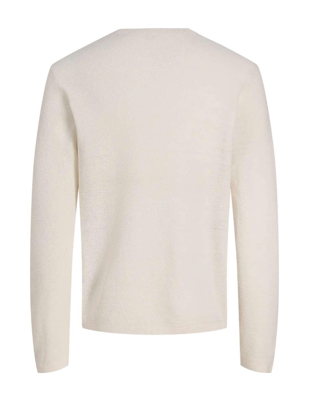 Jersey Jack&Jones Devin beige punto cuello redondo de hombre