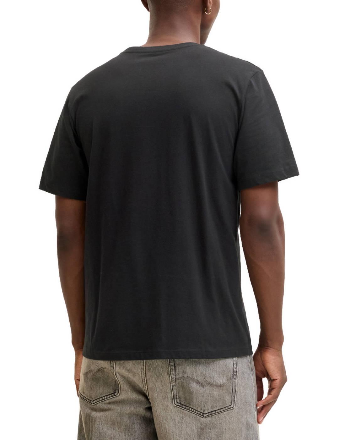 Camiseta Jack & Jones Rain regular fit negra de hombre