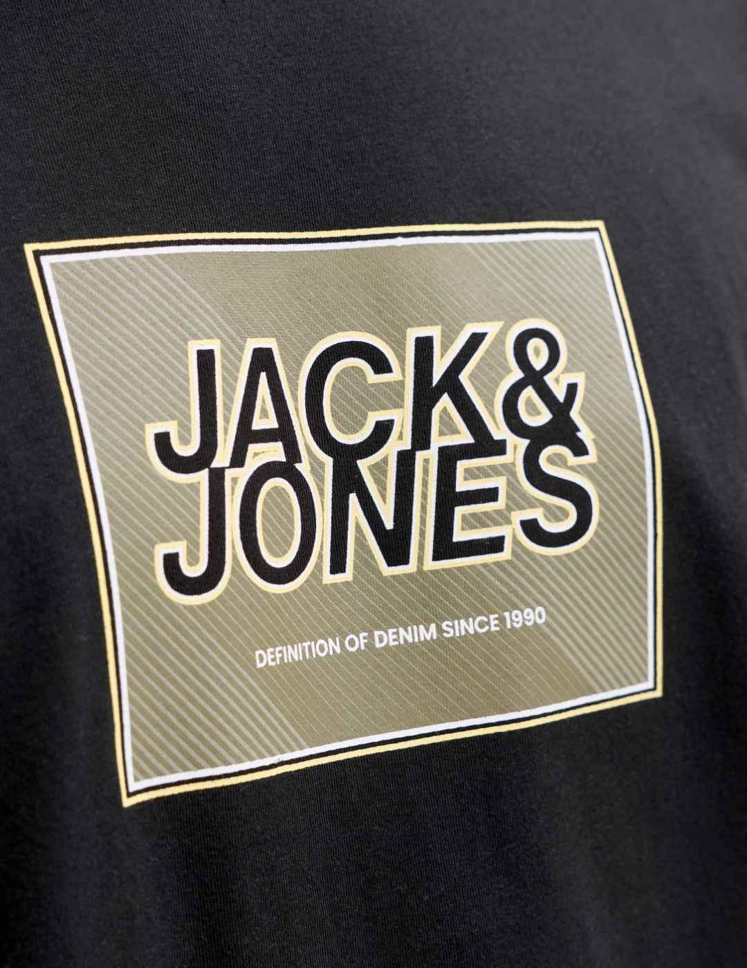 Camiseta Jack & Jones Rain regular fit negra de hombre