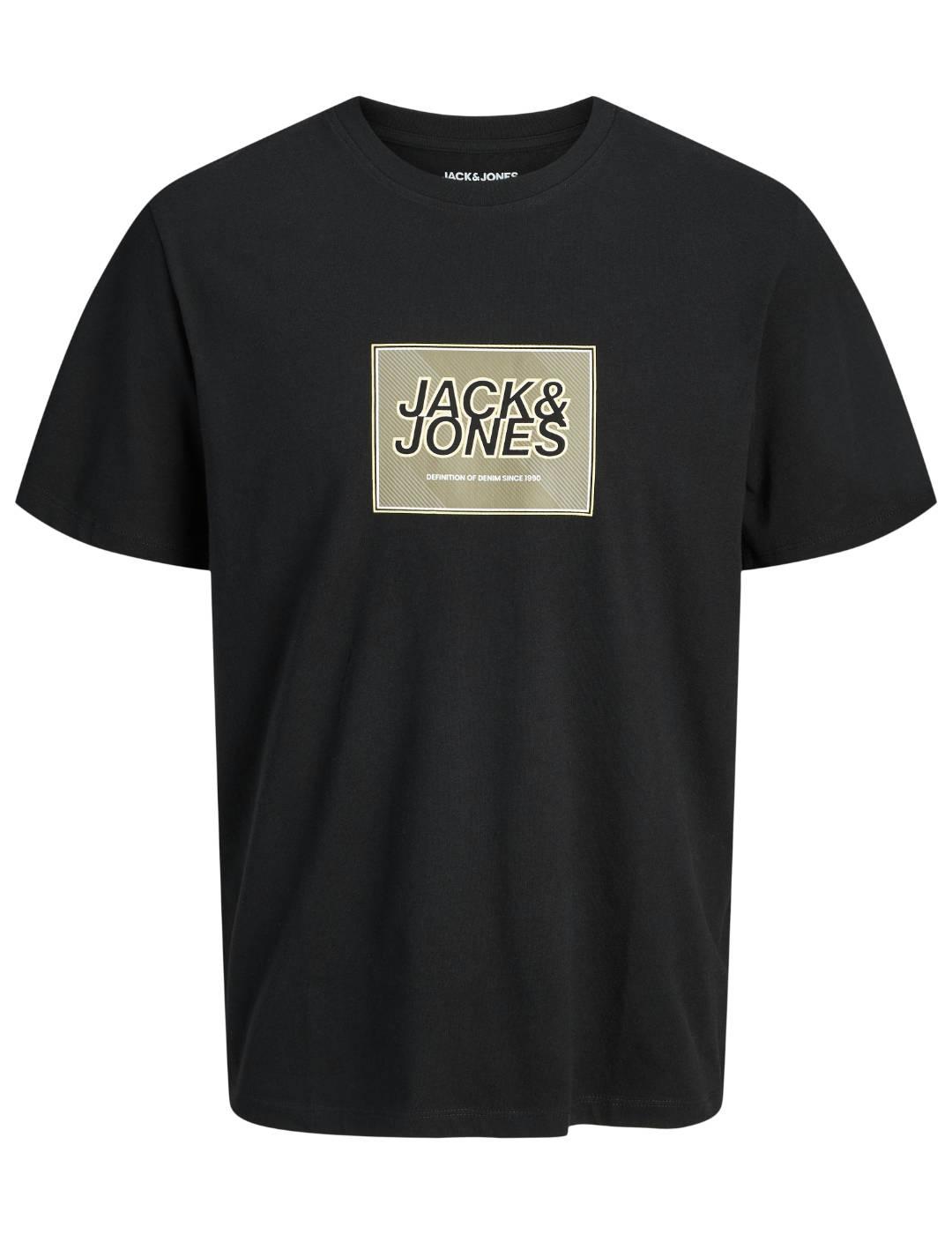Camiseta Jack & Jones Rain regular fit negra de hombre