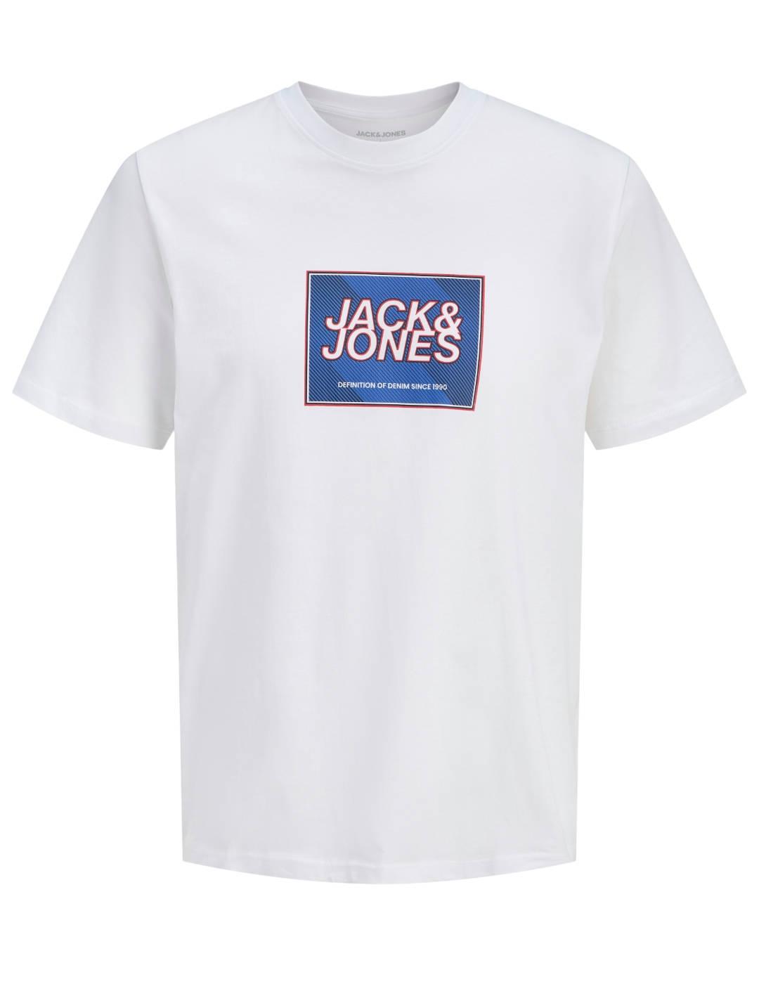 Camiseta Jack & Jones Rain regular fit blanca de hombre