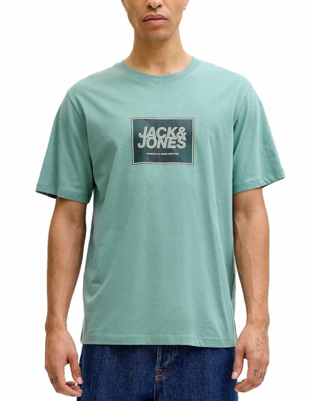 Camiseta Jack & Jones Rain regular fit verde hombre