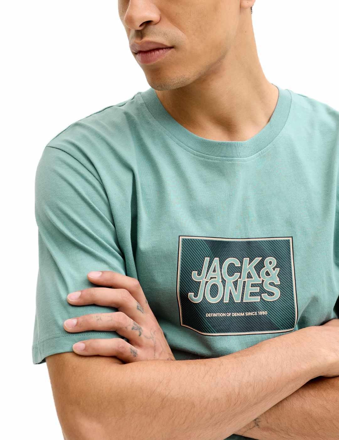 Camiseta Jack & Jones Rain regular fit verde hombre