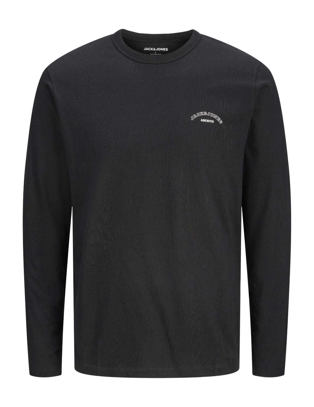 Camiseta Jack&Jones College negra manga larga para hombre