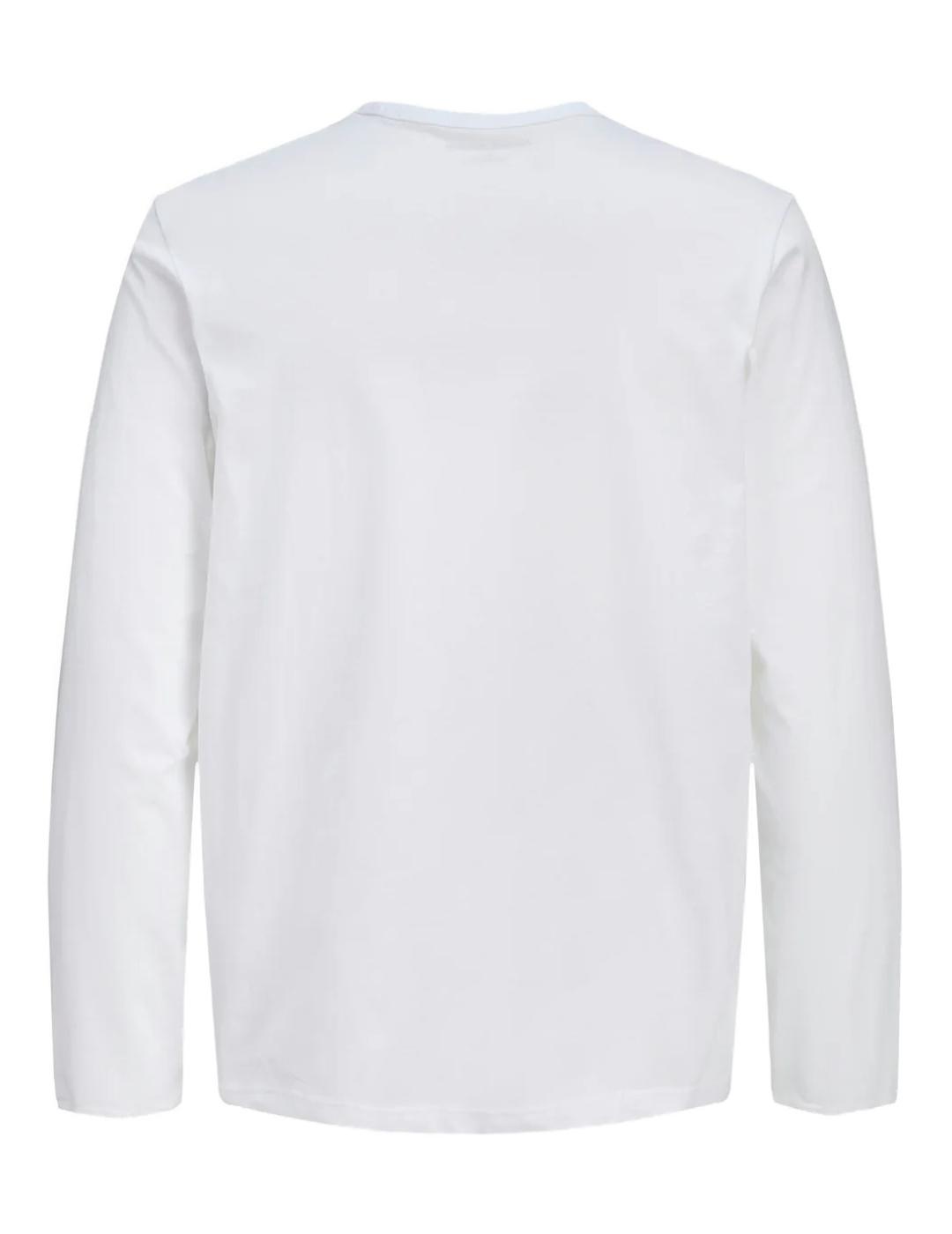 Camiseta Jack&Jones College blanca manga larga para hombre