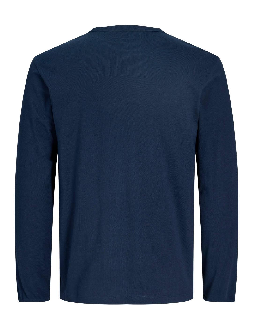 Camiseta Jack&Jones College marino manga larga para hombre