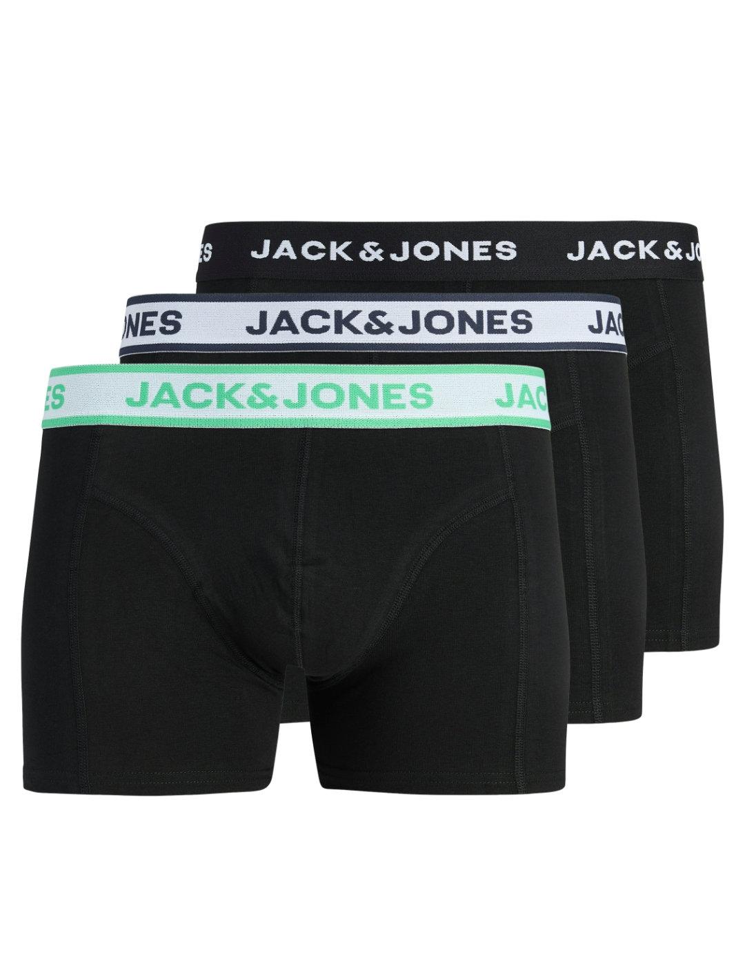 Pack 3 Calzoncillos Jack&Jones Frankie bóxer negro de hombre
