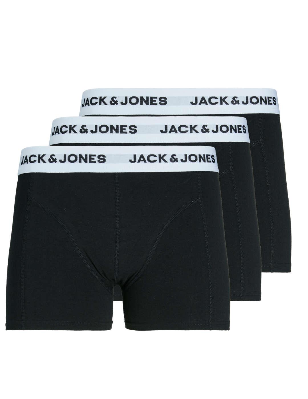 Pack 3 calzoncillos Jack&Jones Basic negros para hombre